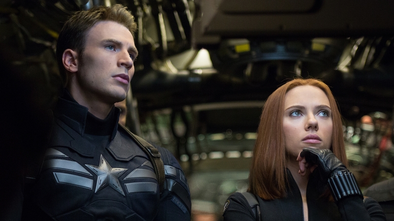 Chris Evans and Scarlett Johansson in Captain America