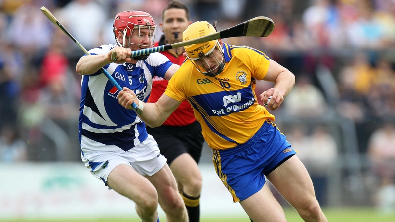 Clare's John Conlon and Joe Fitzpatrick of Laois in action last summer