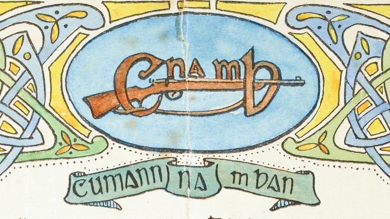 The Cumann na mBan logo, as illustrated on a certificate awarded to Máire Nic Shiubhlaigh (Courtesy of the National Library of Ireland)