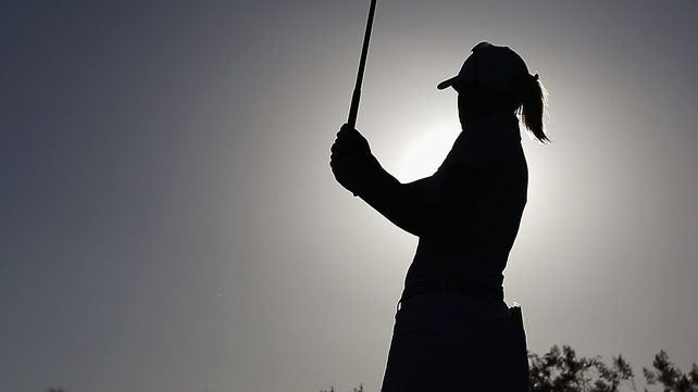 Jodi Ewart-Shadoff of England hits a tee shot at the Founders Cup in Phoenix, Arizona