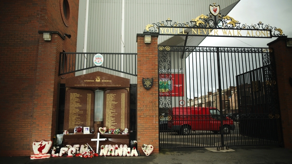 The Hillsborough memorial at Anfield Stadium in Liverpool
