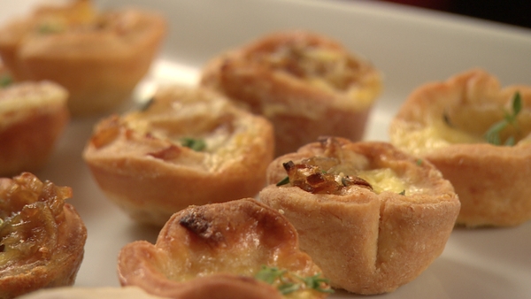Caramelised shallot and gubeen tarts