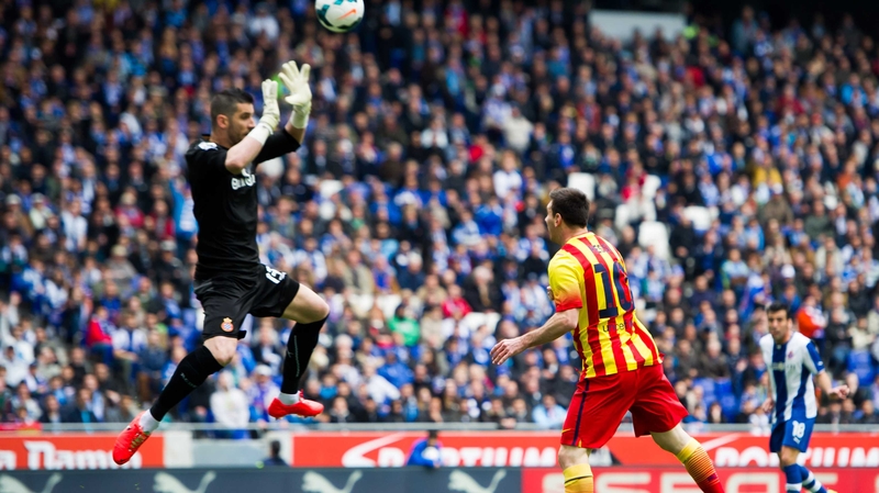 The small man for the big occasion - Leo Messi was on target again for Barcelona