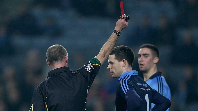 Stephen Cluxton saw red in the 28th minute