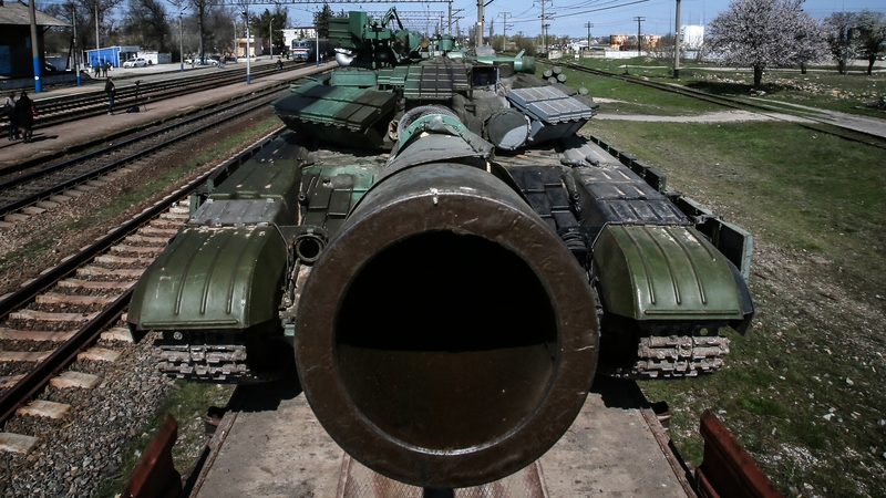 Ukraine has been moving its tanks and artillery from Crimea (Pic: EPA)