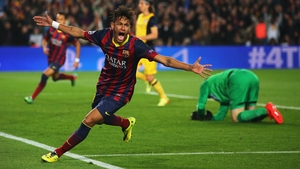 Neymar equalises for Barcelona against Atletico Madrid
