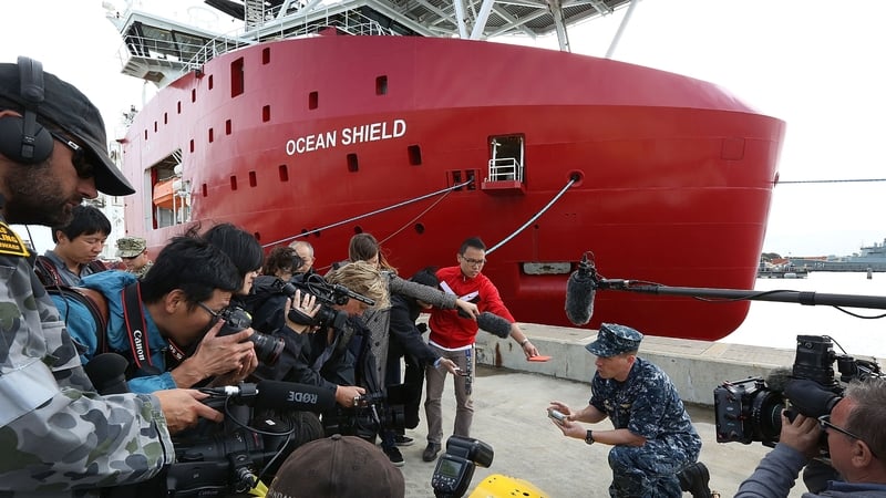 The Ocean Shield will pull the towed pinger locator through the water
