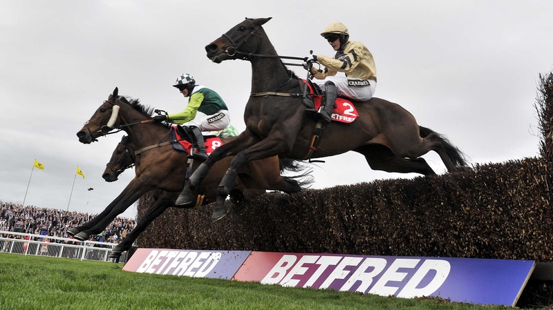 Boston Bob's (near side) powered away from Rolling Aces and Ballynagour after the last to earn jockey Paul Townend and trainer Willie Mullins their first wins in the Melling Chase
