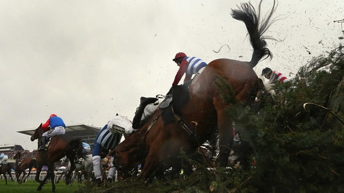 Teaforthree unseats Nick Scholfield falls after jumping The Chair