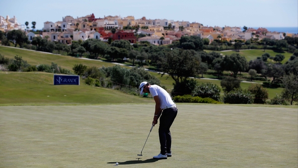 Matthew Nixon makes a tap-in on the first hole at La Reserva de Sotogrande
