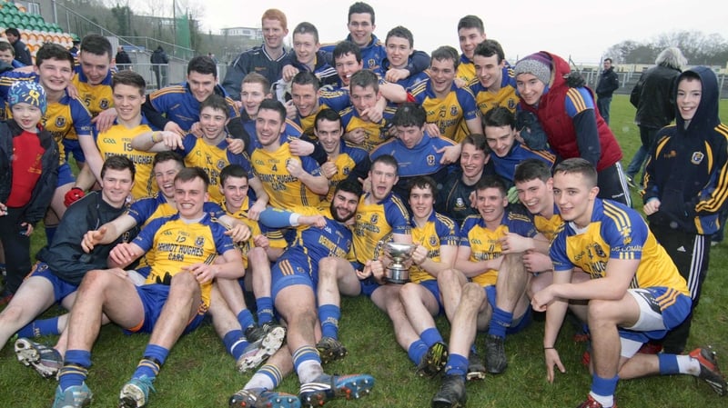 The Roscommon team celebrate after winning the title