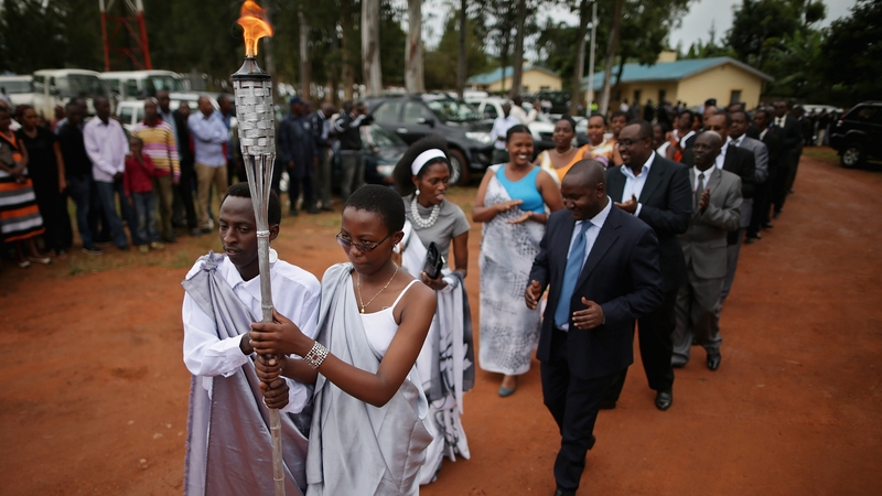 The torch will burn for 100 days, the length of time the genocide lasted