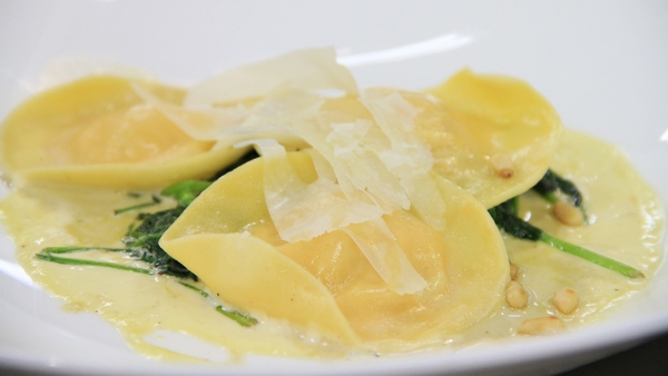 MC TX12 - Butternut squash ravioli, creamed spinac