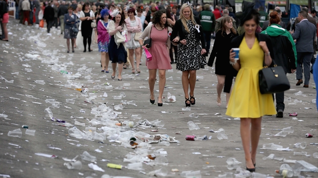 Racegoers leaving the course on Ladies' Day