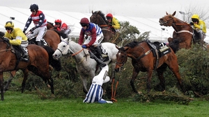 Twoforthree unseats Nick Scholfield during the Grand National