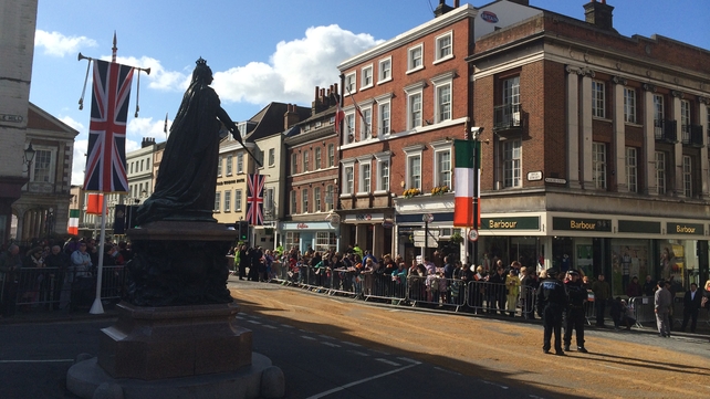 Blue skies are the order of the day at the start of the State visit