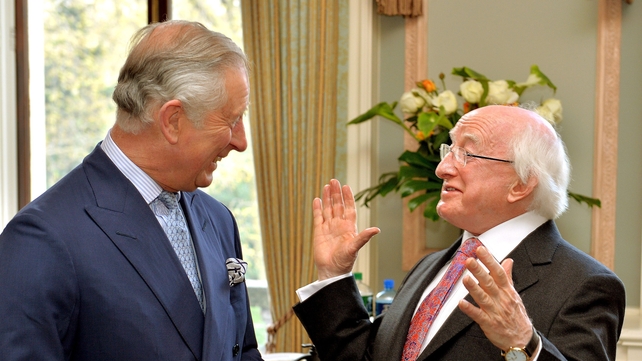 Prince Charles and President Higgins met at the Irish Embassy in London