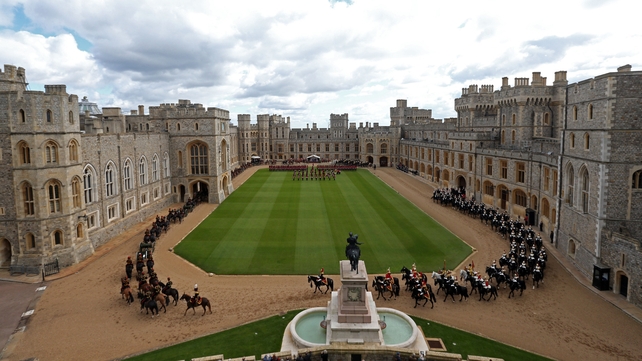 A general view during the welcoming ceremony for President Higgins at Windsor Castle (Pic: EPA)