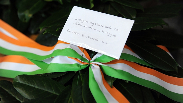 The wreath laid by President Higgins on the Grave of the Unknown Warrior