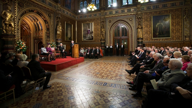 Michael D Higgins is the first Irish president to address both Houses of Parliament