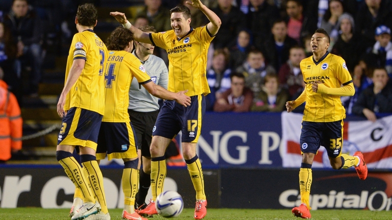 Stephen Ward opened the scoring for Brighton against Leicester