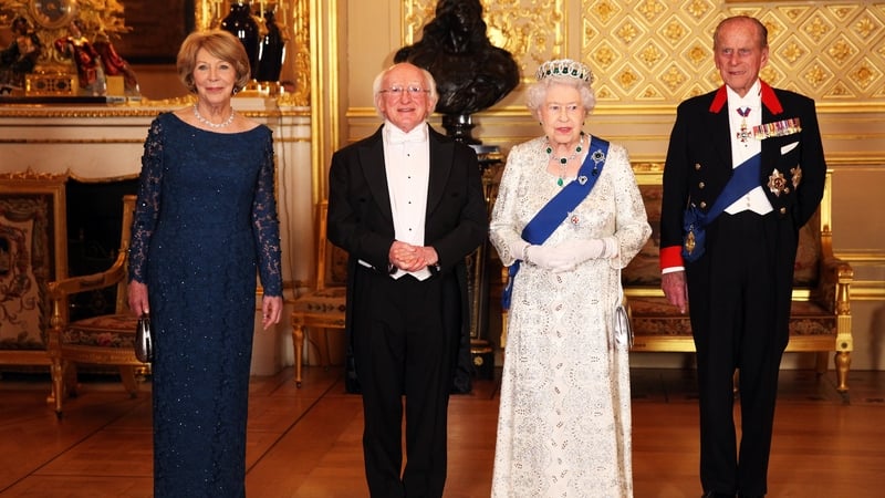 Mrs Sabina Higgins, President Michael D Higgins, Queen Elizabeth II and Prince Philip