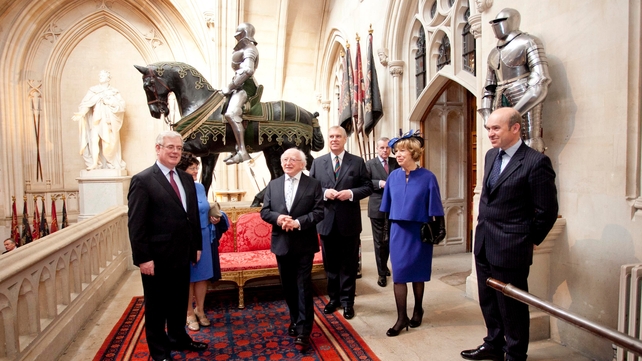 Tánaiste Eamon Gilmore and his wife joined President Higgins and Sabina for the event