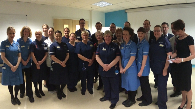 Staff at University College London Hospital met the President this morning