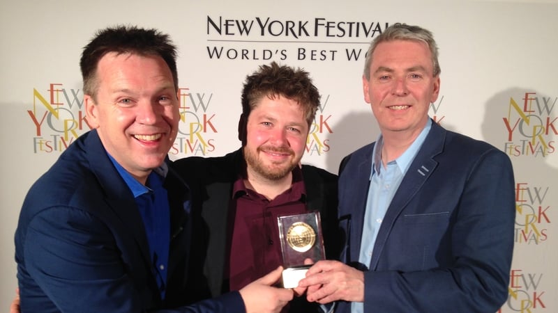 Presenter Derek Mooney, Barry Donnellan, Director of Photography and Colm Crowley, Head of RTÉ Cork