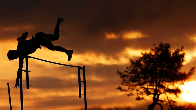 An athlete competes in the pole vault during the Australian Athletics Championships in Melbourne