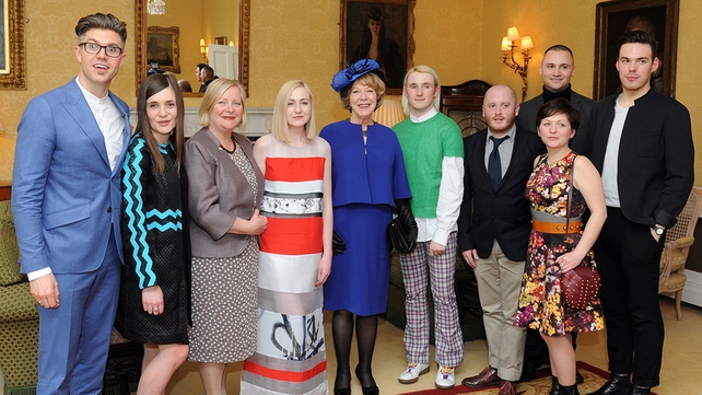 Sabina Higgins attended a fashion forward event at the Irish Embassy