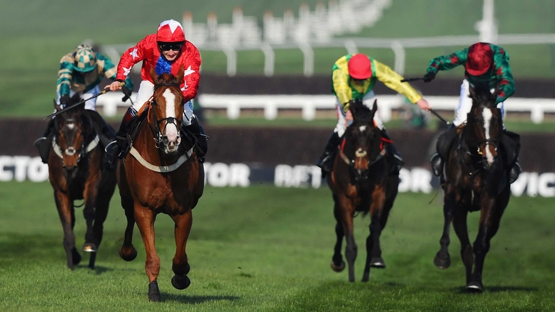 Sire De Grugy (red colours) on the way to winning last year's Queen Mother Champion Chase