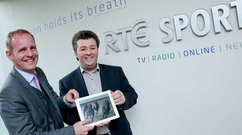 Ryle Nugent, Group Head of RTÉ Sport, and Colin Walsh of Irish Greyhound Board