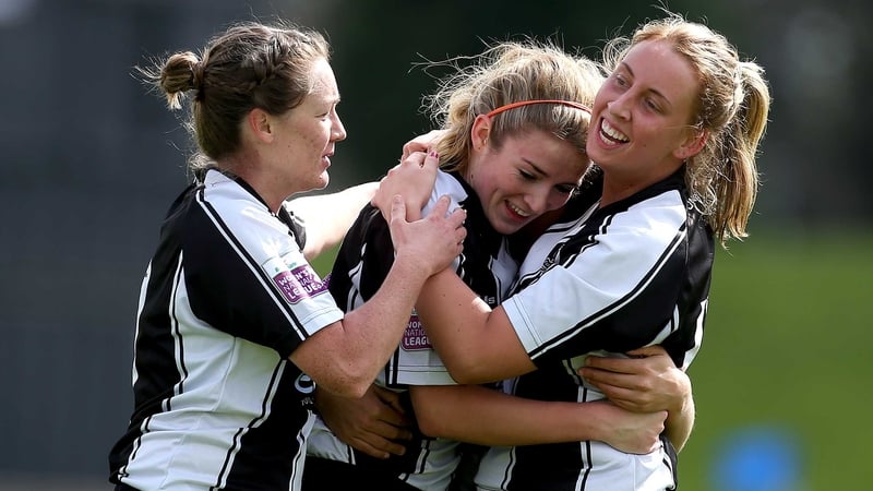 Siobhan Killeen celebrates after scoring Raheny's equaliser