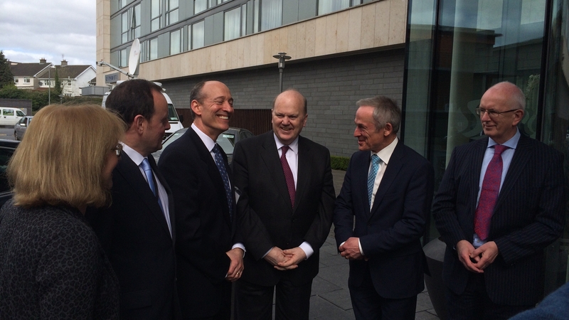 Ministers Michael Noonan and Richard Bruton attended today's announcement