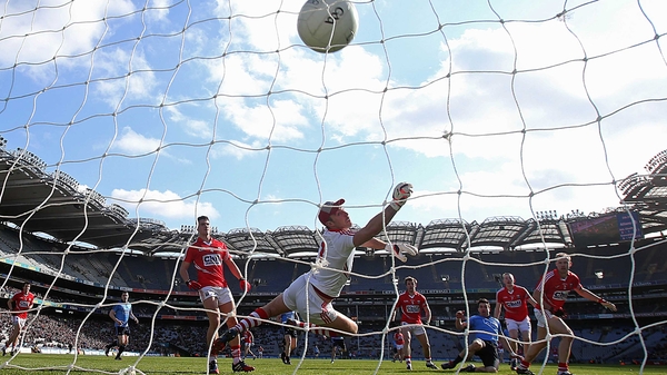 Dublin's Michael Darragh MacAuley fires home a goal in front of Hill 16 at Croke Park