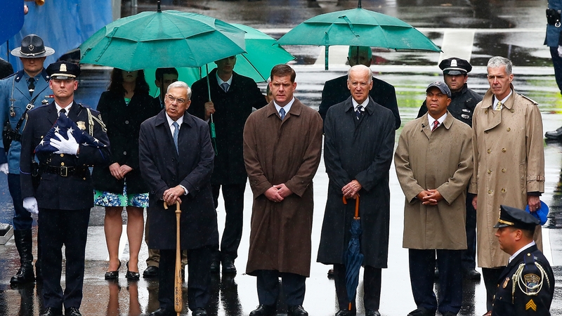 A minute of silence was held to mark the moment the bombs exploded last year
