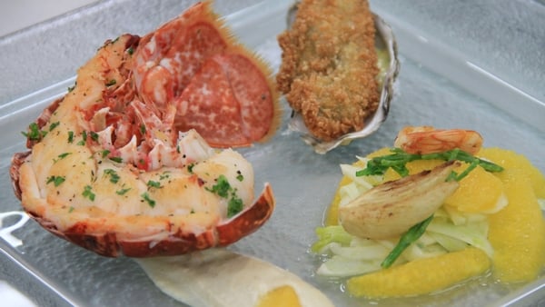 Crayfish tail with orange fennel salad + fennel +