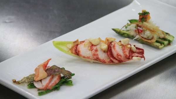 Lobster + crab salad- lobster tail with chicory +c