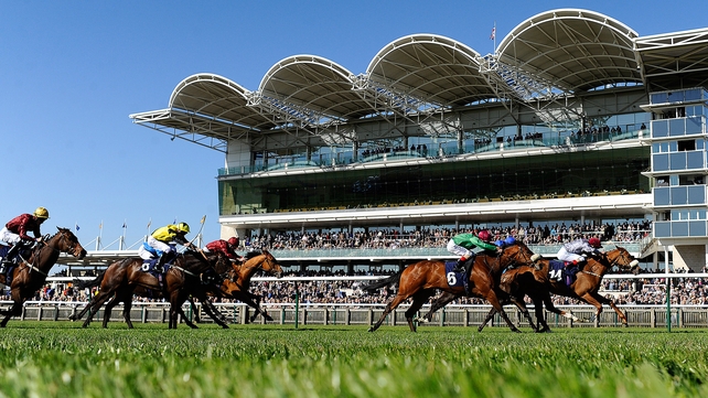Frankie Dettori riding Sandiva wins The Lanwades Stud Nell Gwyn Stakes at Newmarket