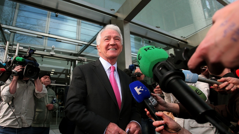Seán FitzPatrick speaking to the media outside the court