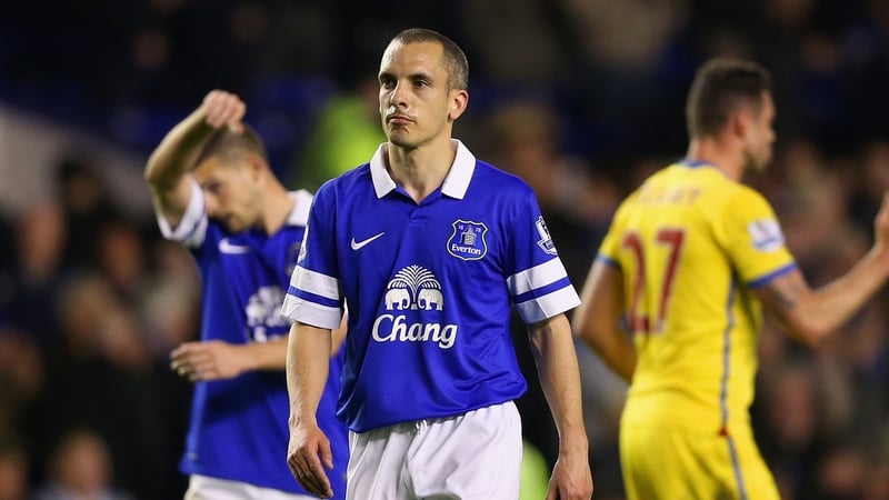 Leon Osman reacts after defeat