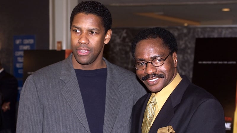 Denzel Washington and Rubin 'Hurricane' Carter at the UN for a special screening of The Hurricane on January 10, 1999
