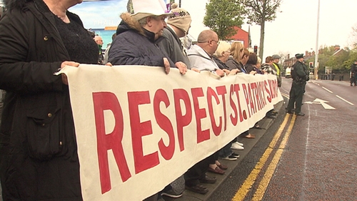 Protests were staged by residents near St Patrick's Church