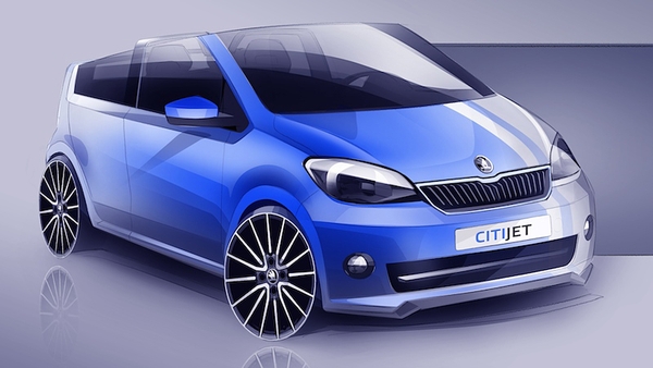 The CitiJet is a dynamically and expressively-designed city convertible based on the Škoda Citigo