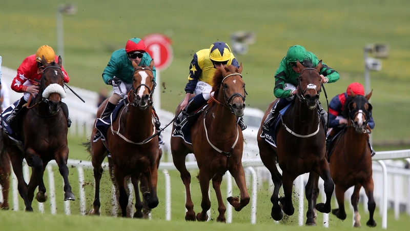 Our Channel and Ryan Moore (yellow and black silks) repelled the challenge of the fast-finishing Marzocco