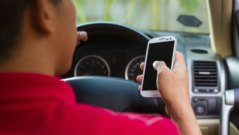 There is a four-fold increase in the risk of having a crash when using a phone
