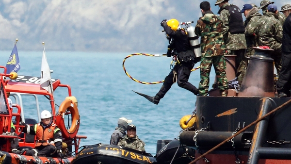 Search conditions inside the ferry are still challenging (Pic: EPA)