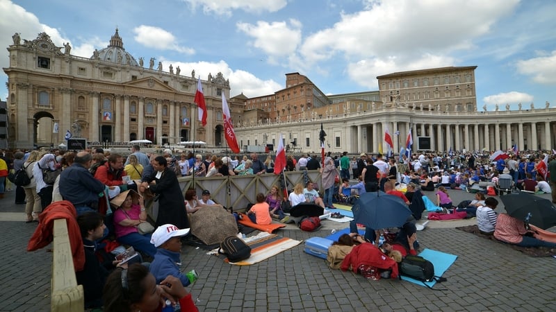 People gathered through the night