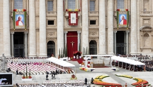 St Peter's Square as Pope Francis leads the canonisation mass